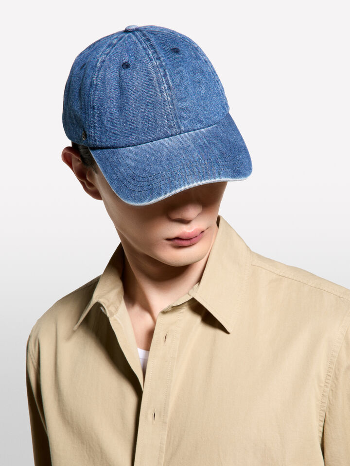 Denim hat - null - Blue | Sisley image number 1